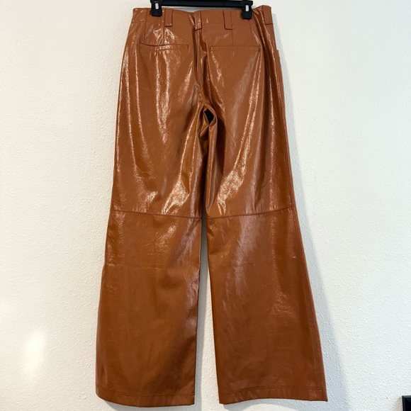 Free People Star Crossed Lovers Straight Faux Leather Pants Size 8 - Picture 5 of 15